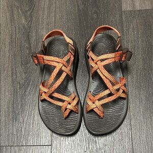 Chaco Orange/Rust Strappy Adjustable Sandals